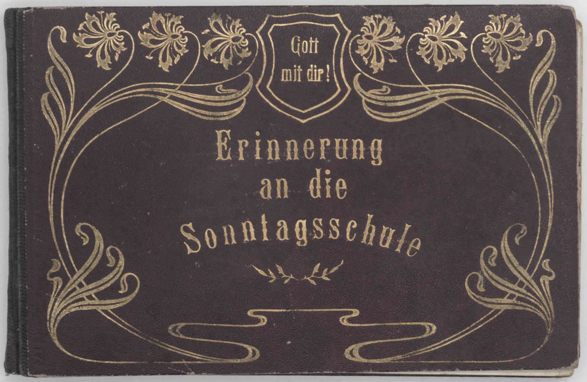 ""Erinnerung an die Sonntagsschule"". Poesiealbum ab 1905. Dazu Heftchen ""Poesie - Albumverse für