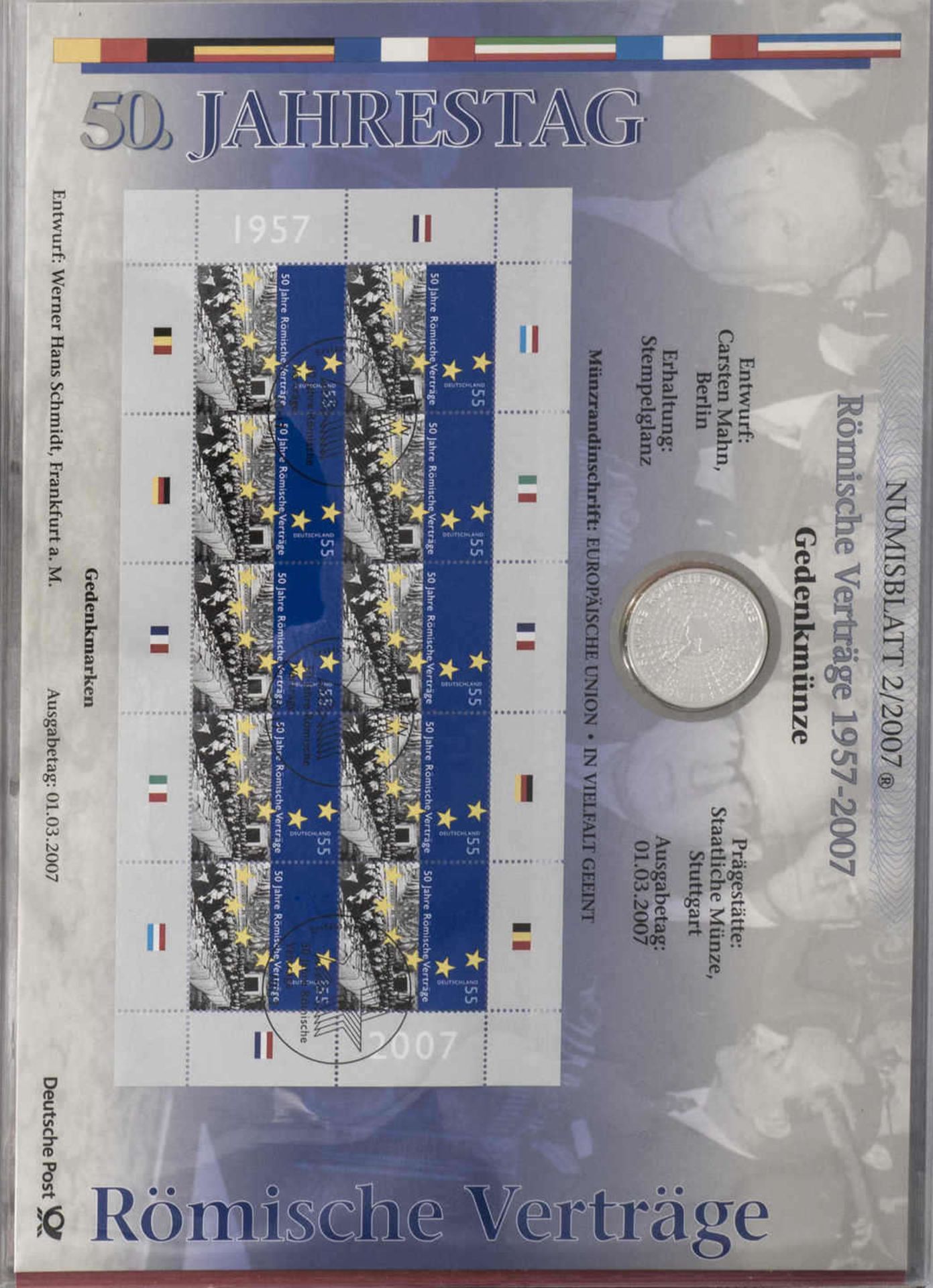 Sammlung Numisblätter, alle Münzen vorhanden. Bestehend aus: 2/2001, 3-5 / 2004, 1 - 5 / 2005 + - Image 5 of 5