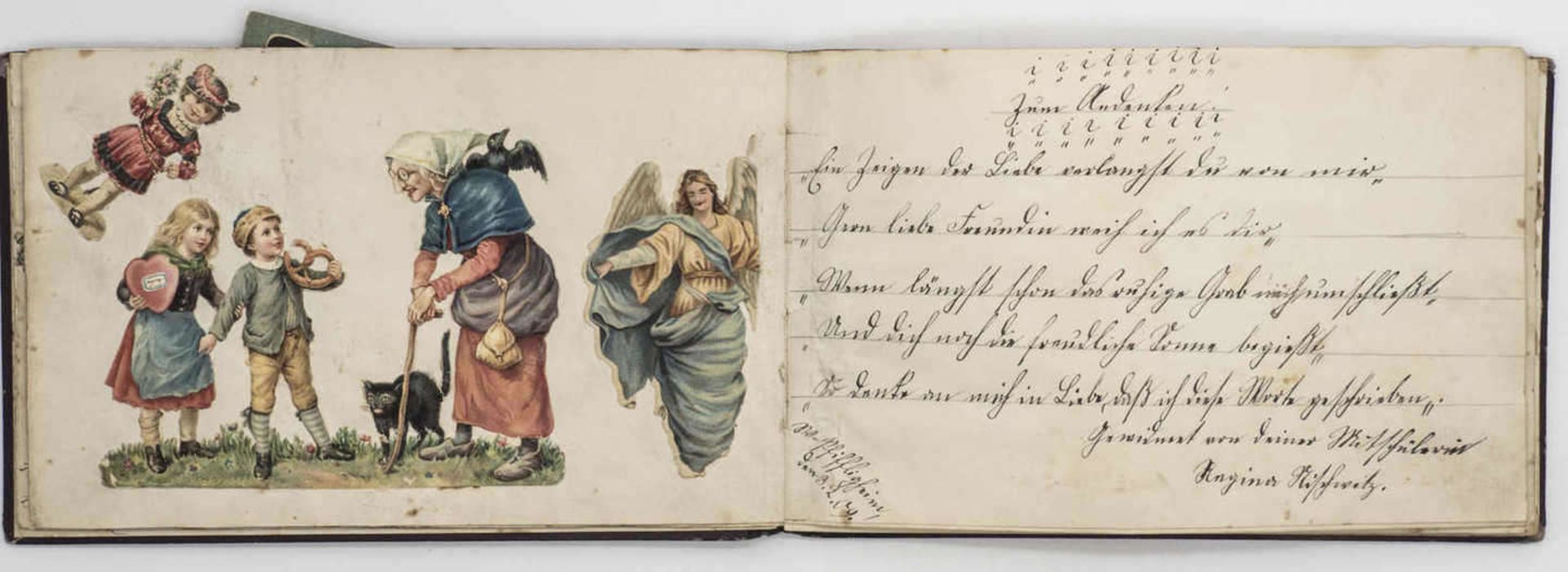 ""Erinnerung an die Sonntagsschule"". Poesiealbum ab 1905. Dazu Heftchen ""Poesie - Albumverse für - Bild 2 aus 2