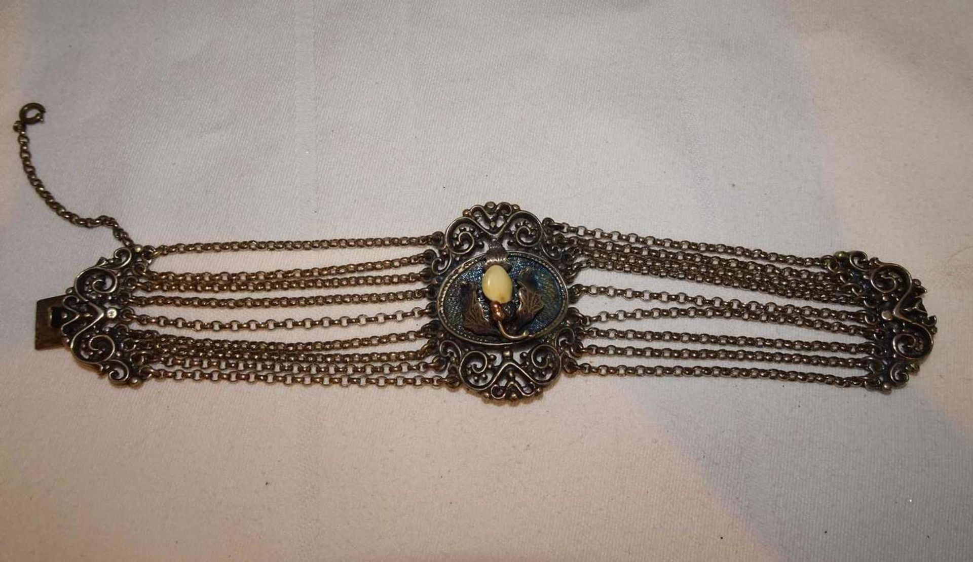 Trachtenschmuck - altes Silberarmband, 835er Silber, mit Grandel. Länge ca. 17,5 cn Costume jewelry