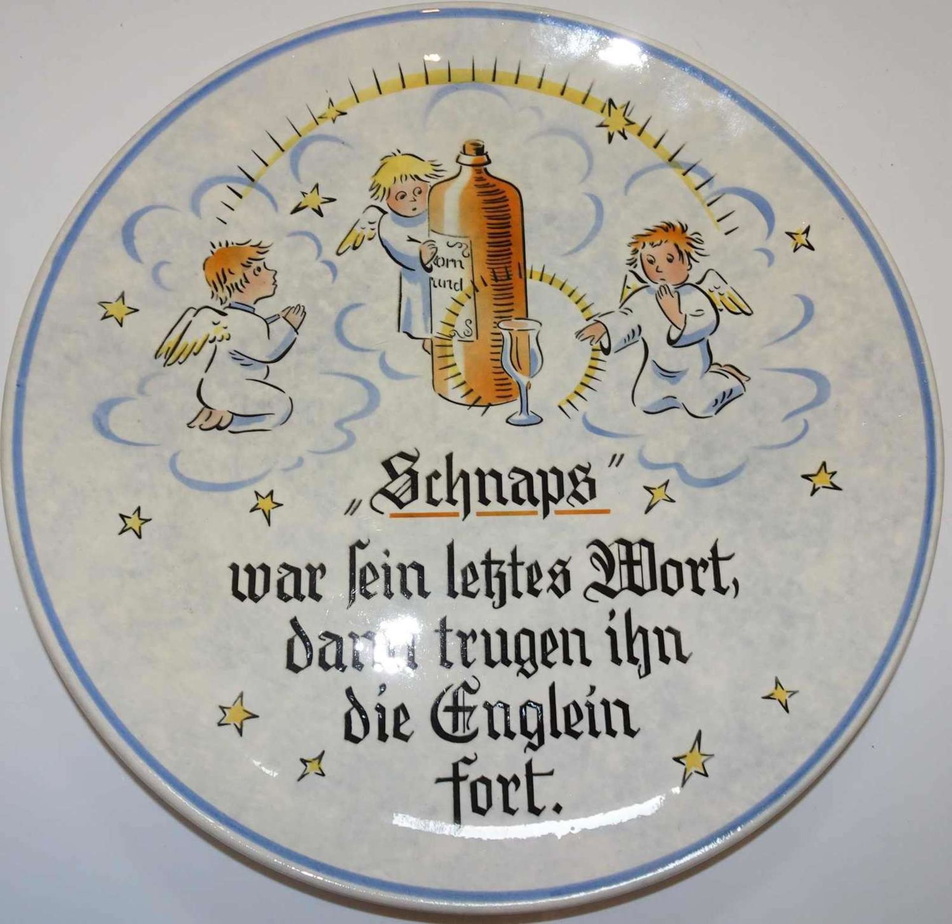2 Sammelteller, 1xx Wächtersbach Spruchteller, Durchmesser ca. 26 cm, sowie 1 Höchster - Image 3 of 4