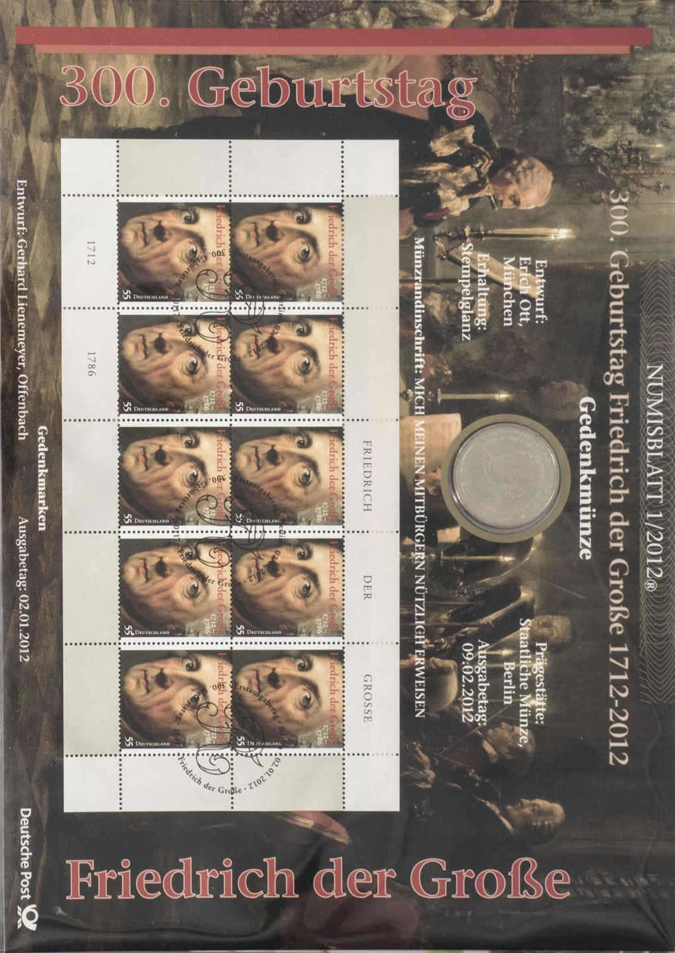 Sammlung Numisblätter, alle Münzen vorhanden. Bestehend aus: 1 - 5 / 2008, 1 - 6 / 2009, 1 - 6 / - Image 5 of 5