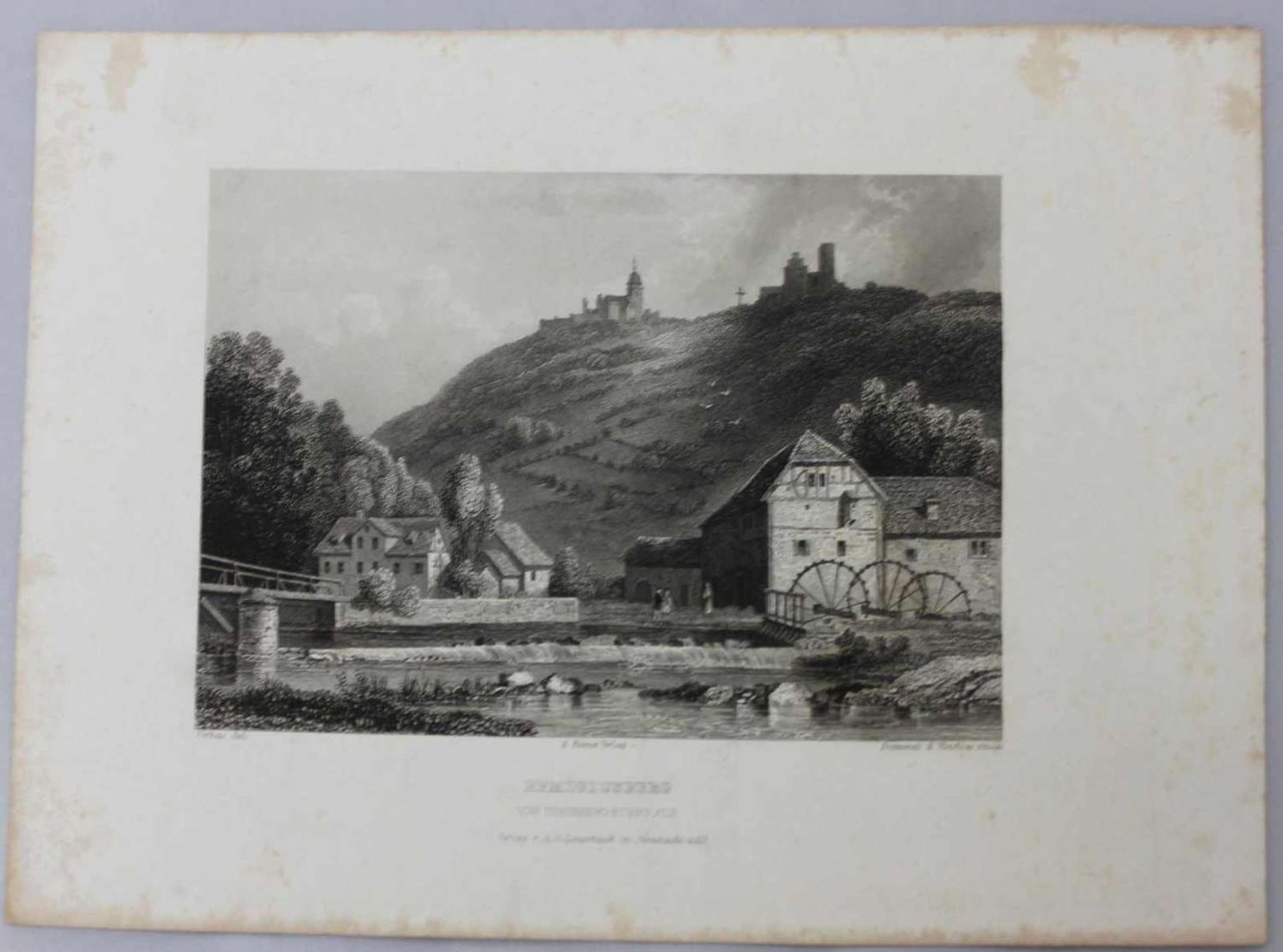 Stahlstich ""Remigiusberg"" von Theisbergstegen aus von Frommel und Winkles um 1840 steel engraving