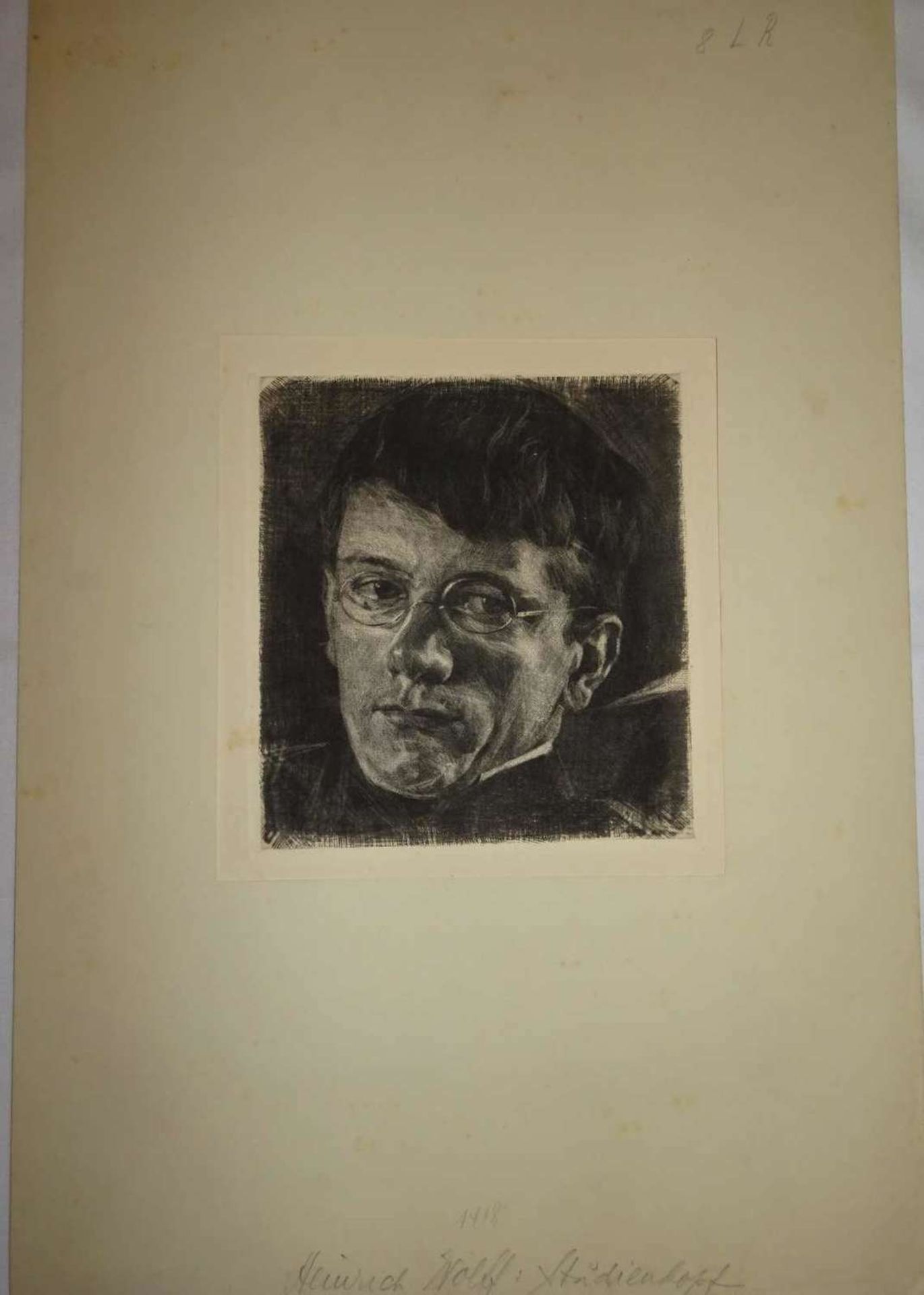 Heinrich Wolff (1875-1940), Radierung "Studienkopf". Maße: Höhe ca. 17 cm, Länge ca. 15,5 cm