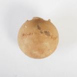 Antiquities- An Ancient Egyptian alabaster flask, of smooth circular form with circular neck