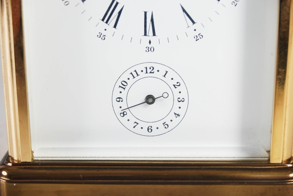 A 20th century brass cased repeater carriage clock with alarm, L' Epee, Sainte- Suzanne, France, the - Image 7 of 11