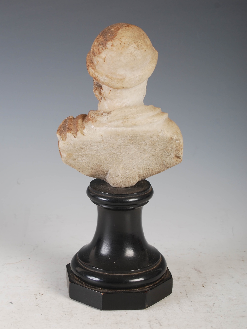 Antiquities- An antique Roman marble bust of a bearded male, mounted on weighted ebonised socle - Image 3 of 11