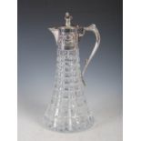 A limited edition silver mounted cut glass claret jug, Sheffield, 1977, Jubilee mark, makers mark of