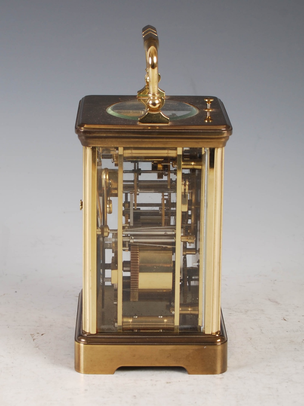 A 20th century brass cased repeater carriage clock with alarm, L' Epee, Sainte- Suzanne, France, the - Image 4 of 11