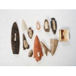 Antiquities- A collection of Ancient flint arrow heads, comprising various shape and size
