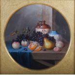 George Webber (19th century) Still life with fruit oil, signed and dated '93 22cm diameter