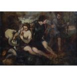 Attributed to William Etty (1787-1849) Bathers and attendants oil on board, inscribed 'W.Etty' verso