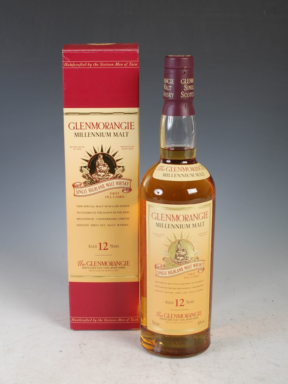 A boxed bottle of The Glenmorangie Millennium Malt, Single Highland Malt Whisky, aged 12 years,