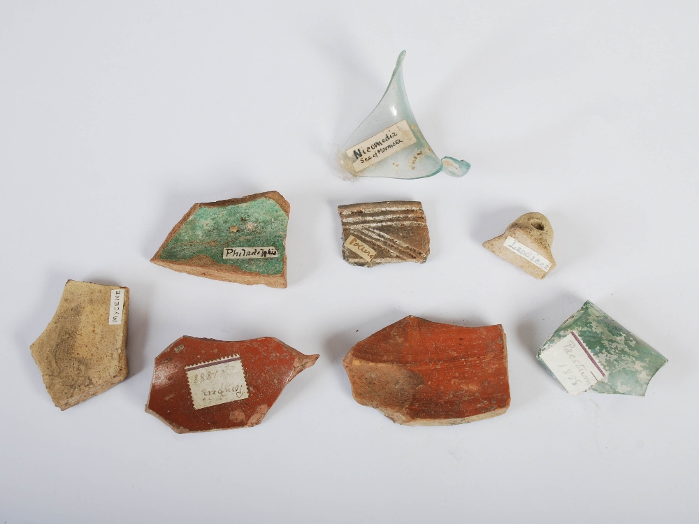 Antiquities- A collection of Ancient Roman pottery, glass and other fragments, comprising; small - Image 9 of 19