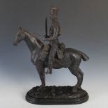 A bronze figure of a French Hussar on horseback after John Rattenbury Skeaping RA (1901-1980),