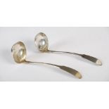A pair of early 19th century Scottish Provincial silver sauce ladles, William Kermath, Dundee,