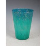 A Monart vase, shape OE, mottled blue and green with gold coloured inclusions, 17.5cm high.