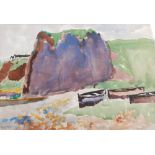 AR John McNairn (1910-2009) East Lothian coastline watercolour, signed lower right 36.5cm x 54.5cm