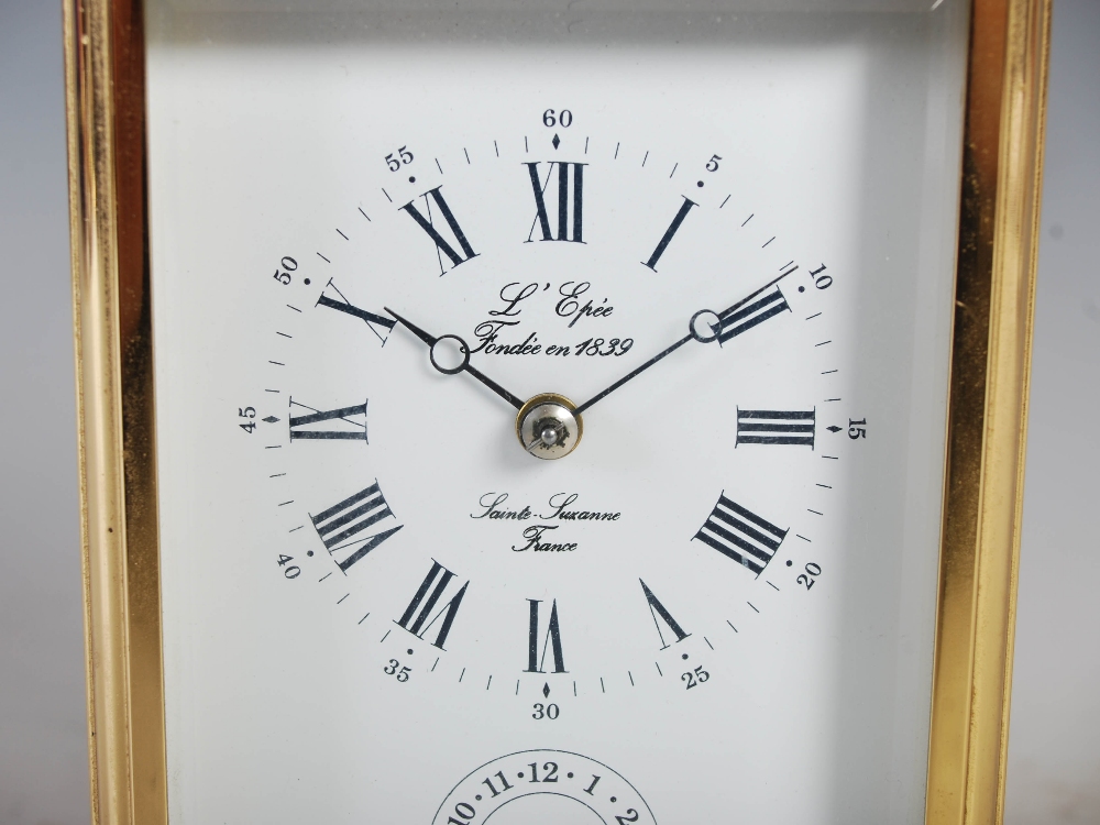 A 20th century brass cased repeater carriage clock with alarm, L' Epee, Sainte- Suzanne, France, the - Image 5 of 11