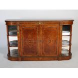 A 19th century walnut, marquetry and gilt metal mounted credenza, the shaped rectangular top above a