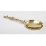 A Victorian silver gilt Apostle spoon, Edinburgh, 1872, makers mark of M&S, 18cm long, 2.1 troy