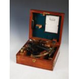 A late 19th/ early 20th century sextant by Kelvin & James White Ltd, Glasgow, in fitted mahogany