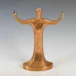 Jill Cowie Sanders (b.1930) A bronze three light candelabra modelled on the form of a crucifix