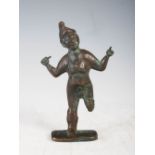 Antiquities- An Antique Roman bronze figure of jester/ balatro, modelled standing with arms