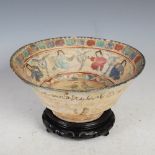A Minai pottery conical bowl, Persia, probably 12th/ 13th century, the interior decorated with a