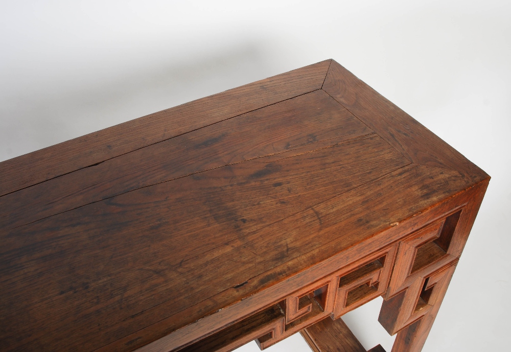 A Chinese blonde wood rectangular table, late 19th/early 20th century, the rectangular panelled - Image 4 of 10