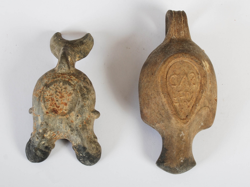 Antiquities- A collection of eight Ancient Roman terracotta oil lamps, comprising; one plain oil - Image 14 of 20