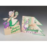 Two rare vintage advertising counter top display signs for Lavapine, one designed by Mabel Lucie