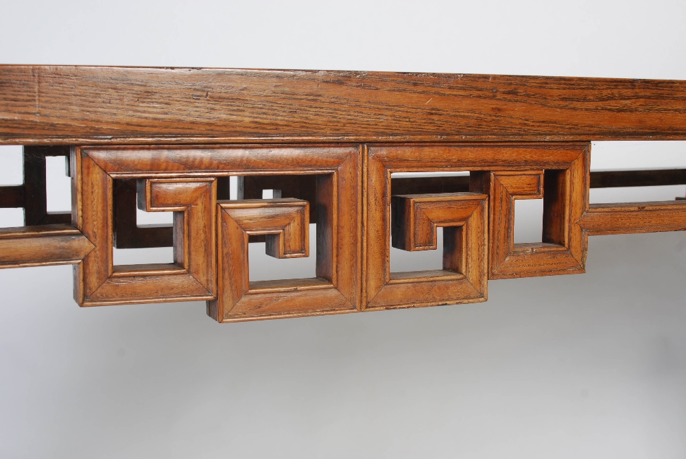 A Chinese blonde wood rectangular table, late 19th/early 20th century, the rectangular panelled - Image 7 of 10