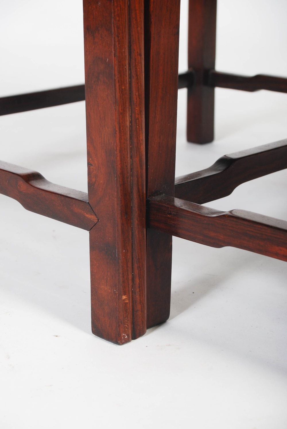 A quartetto of Chinese dark wood and burr wood occasional tables, late 19th/early 20th century, - Image 4 of 8