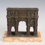 A Grand Tour bronze model of The Arch of Constantine, late 19th/ early 20th century, on mottled