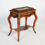 A 19th century kingwood, marquetry and gilt metal mounted jardiniere stand, the rectangular top with