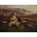 Robert Cleminson (fl.1864-1903) Landscape with gun dogs and grouse taking flight oil on canvas,