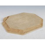 Mouseman- an oak octagonal shaped chopping board, carved with signature mouse, 30.5cm x 25cm.