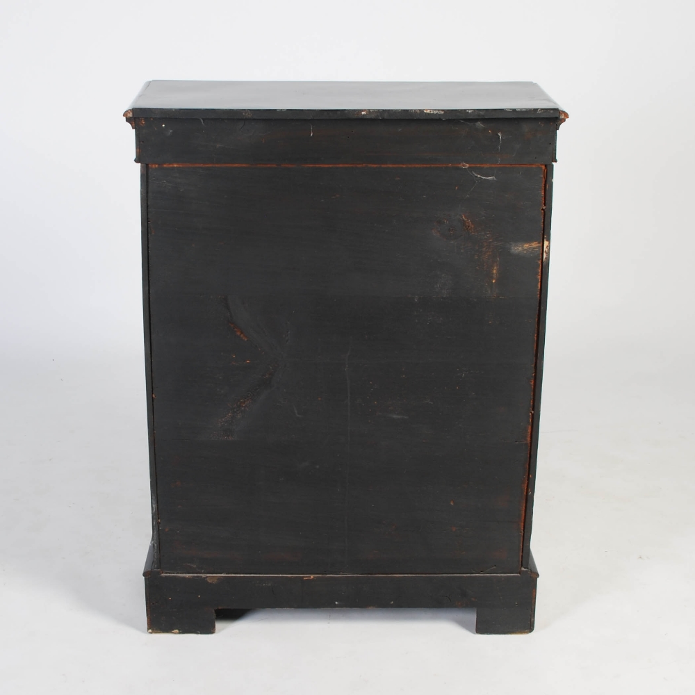 A Victorian ebonised and burr walnut pier cabinet, the rectangular top and plain frieze above a - Image 6 of 6