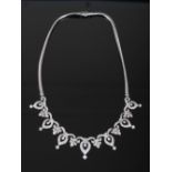 A Belle Epoque style white metal and diamond centrepiece necklace, 20th century, the centrepiece