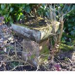 An early 20th century stone garden jardiniere on stepped square column, 50cm square x 62.5cm high.