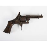 A 19th century ladies rim fire six shot pocket revolver E. Le Faucheux, with 8.4cm long barrel, with