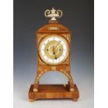 A 19th century Continental walnut and gilt metal mounted mantle clock, probably Austrian, the