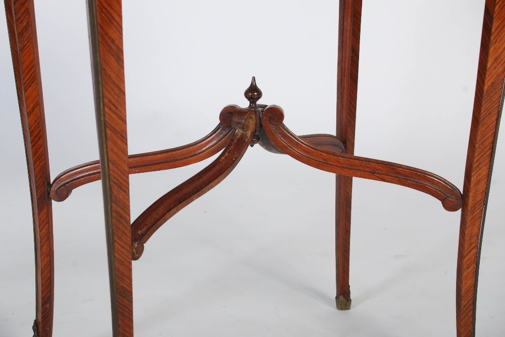 A late 19th century French kingwood, marquetry and gilt metal mounted occasional table, the shaped - Image 7 of 8