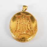 A late 19th yellow metal cased photograph locket depicting Colonel Frank Stewart Sandeman owner of