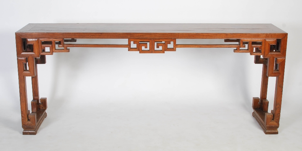 A Chinese blonde wood rectangular table, late 19th/early 20th century, the rectangular panelled - Image 9 of 10