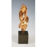 Jill Cowie Sanders (b.1930) Group of two figures bronze, on square bronze plinth, signed and