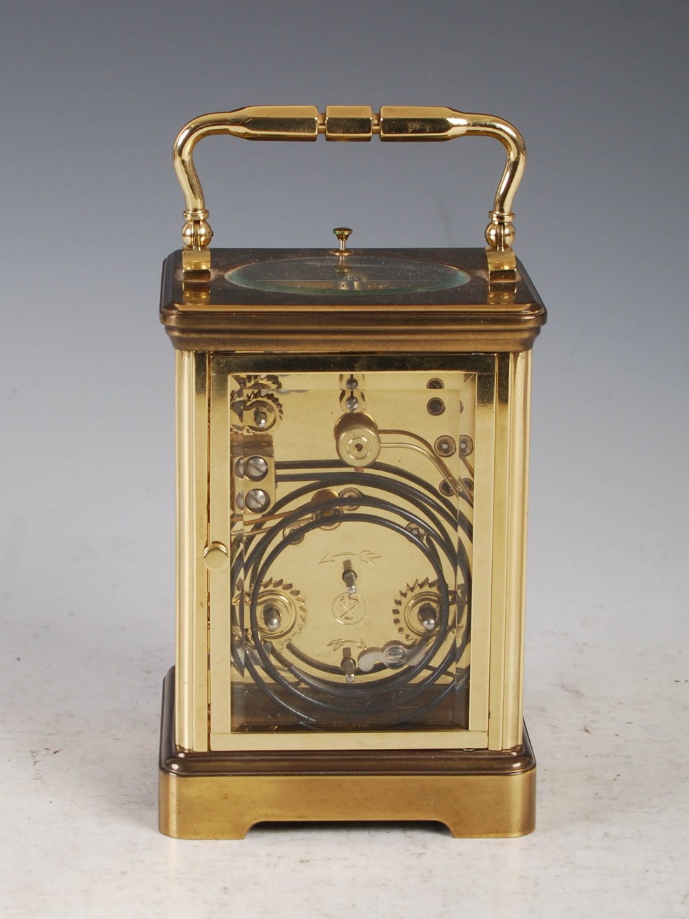 A 20th century brass cased repeater carriage clock with alarm, L' Epee, Sainte- Suzanne, France, the - Image 3 of 11