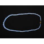 A single strand crystal opal bead and rock crystal necklace, formed as a graduated row of seventy
