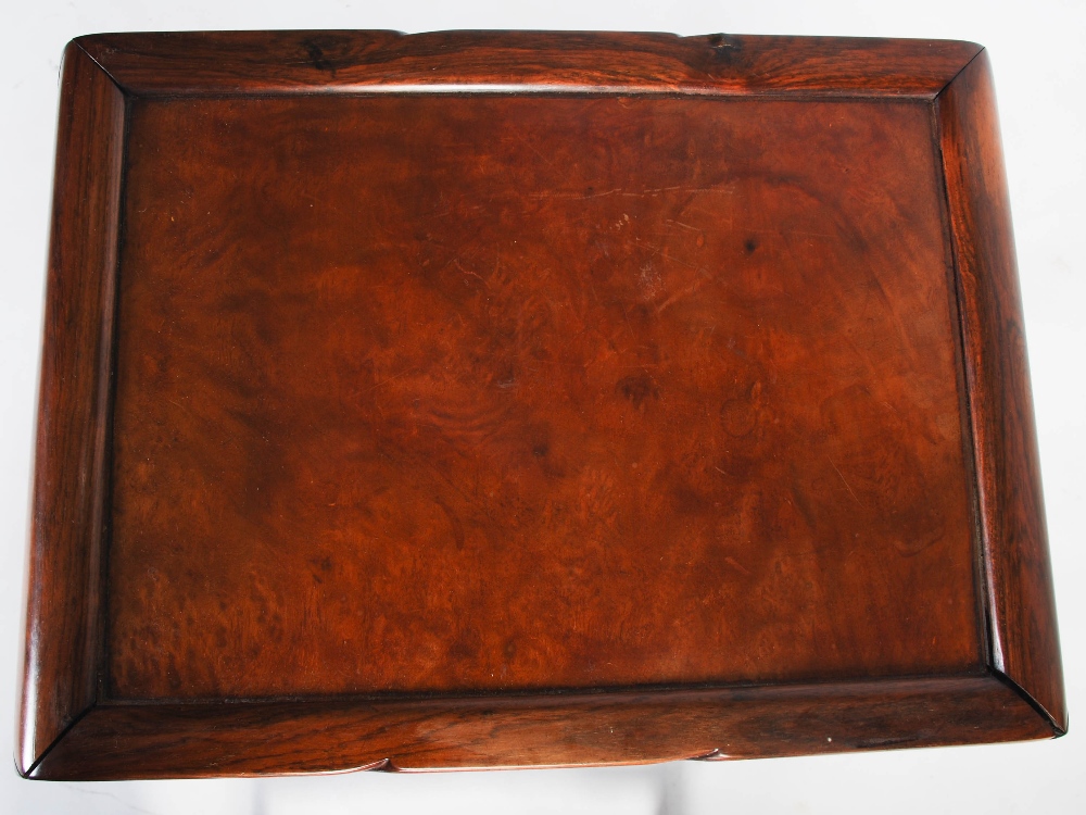 A quartetto of Chinese dark wood and burr wood occasional tables, late 19th/early 20th century, - Image 8 of 8